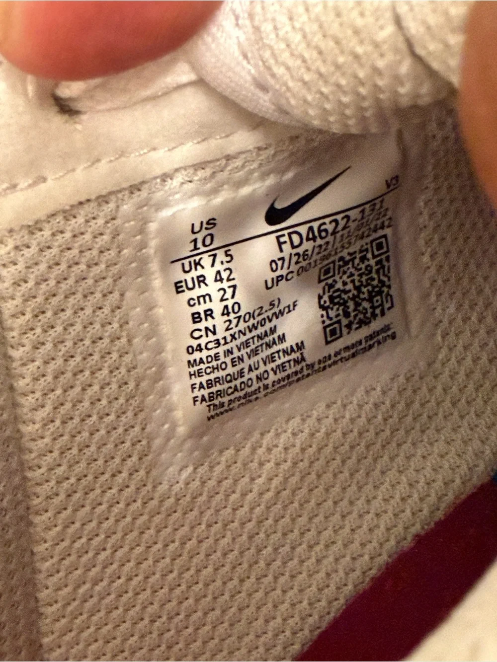 Nike White Sneakers with Orange Swoosh - Leap High